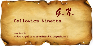 Gallovics Ninetta névjegykártya